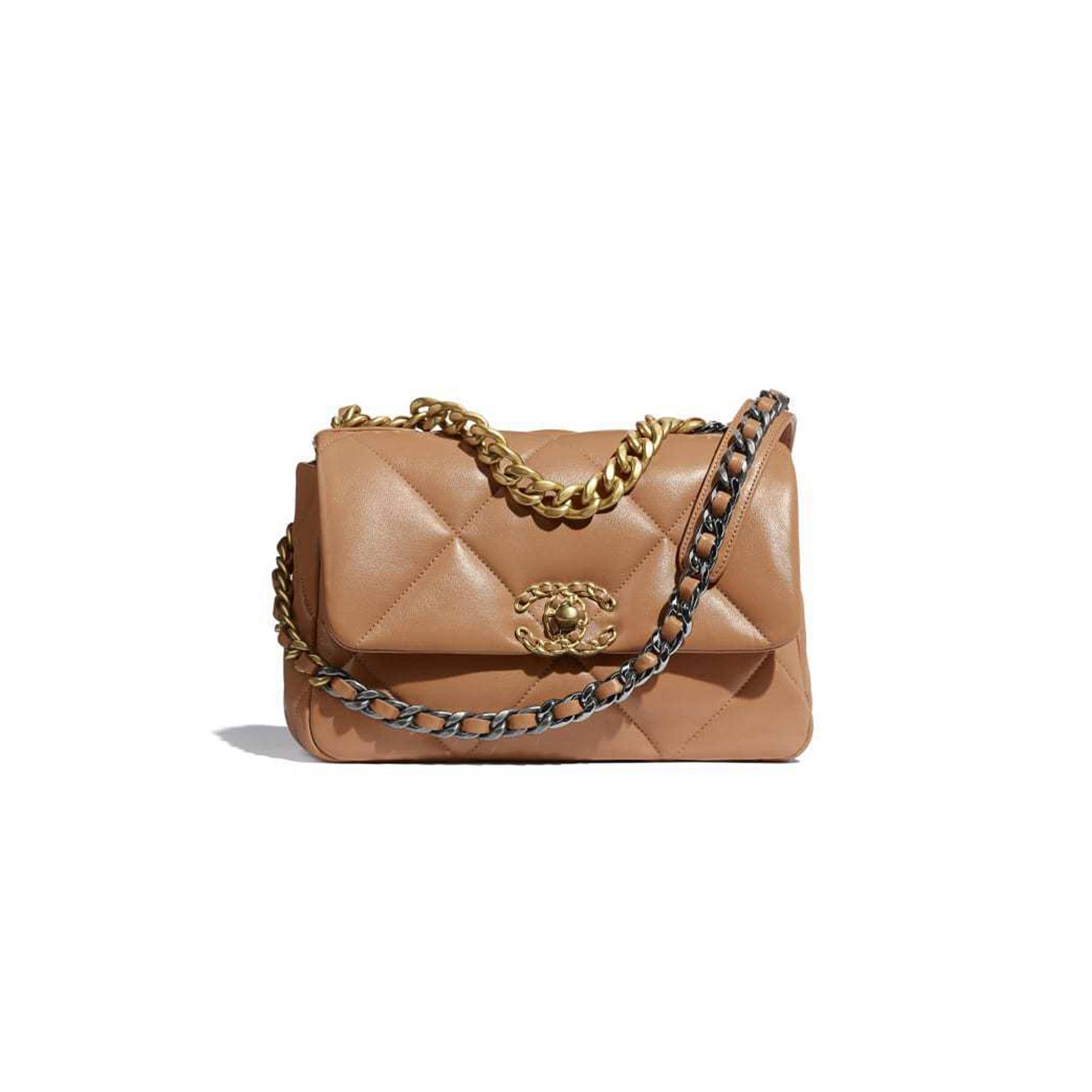 Ch*el 19 handbag gold hardware as1160 b04852 nb356 (26*16*9cm)